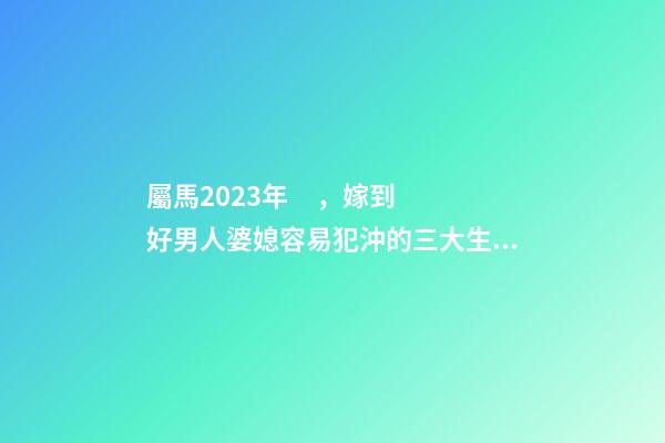 屬馬2023年，嫁到好男人婆媳容易犯沖的三大生肖女-第1張-觀點-玄機(jī)派